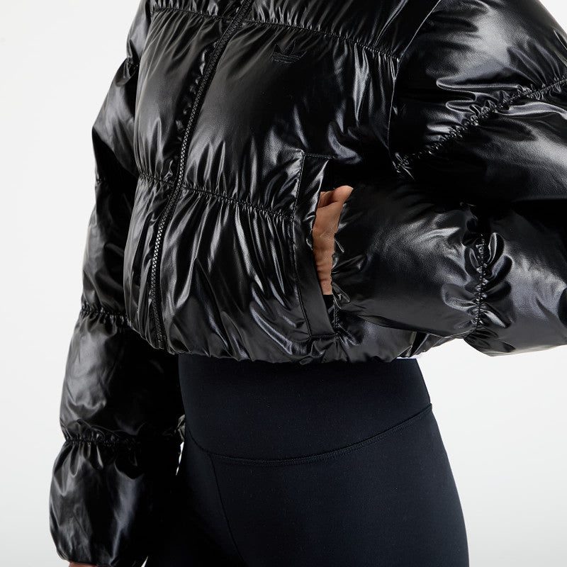 adidas Essentials Glossy 2-In-1 Cropped Puffer Black