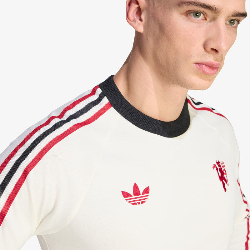 adidas Manchester United Originals Long Sleeve T-Shirt Off White