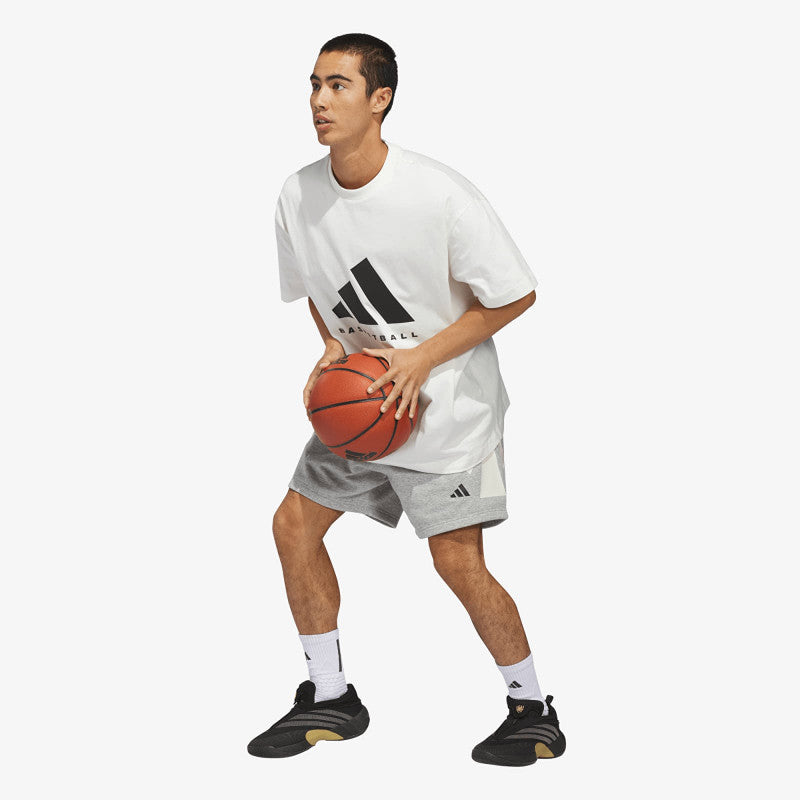 adidas Basketball T-Shirt (Gender Neutral) Off White/ Black