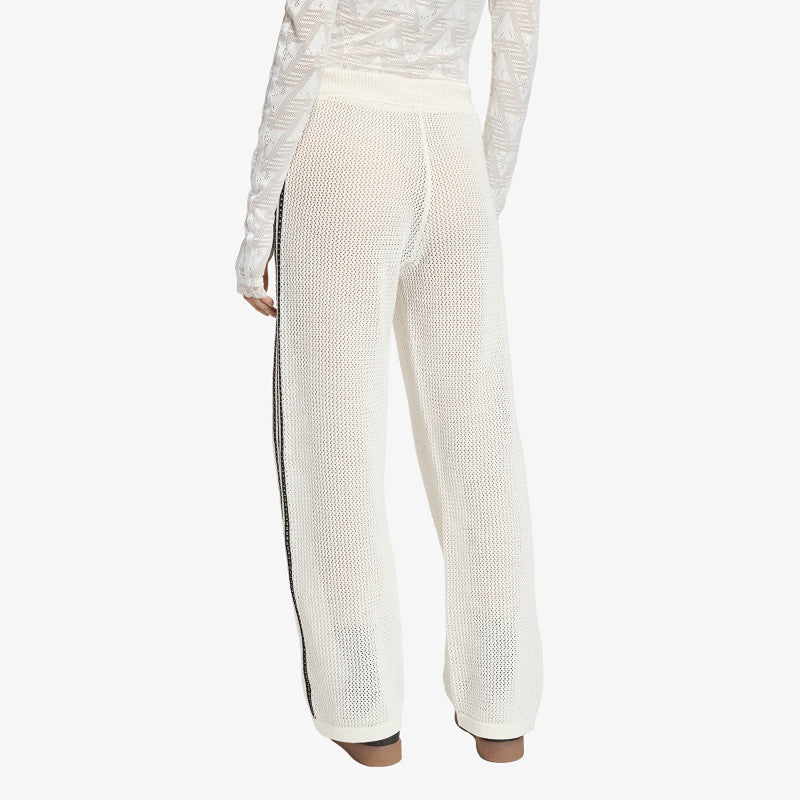 adidas Knitted Crochet Firebird Track Pants Off White