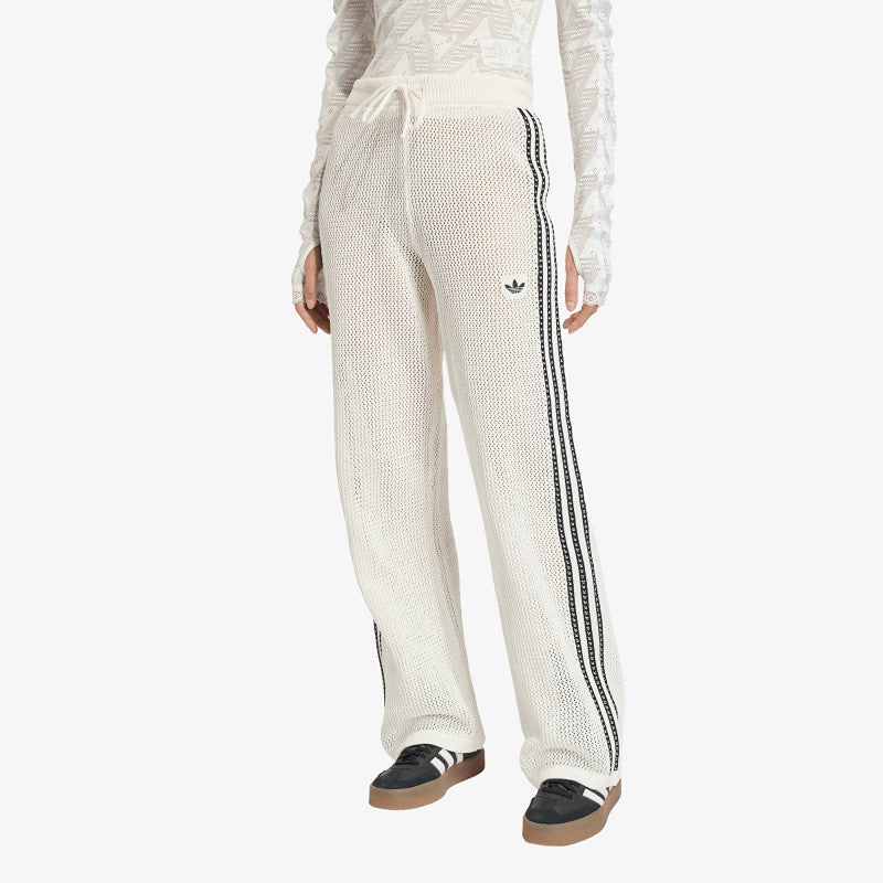 adidas Knitted Crochet Firebird Track Pants Off White