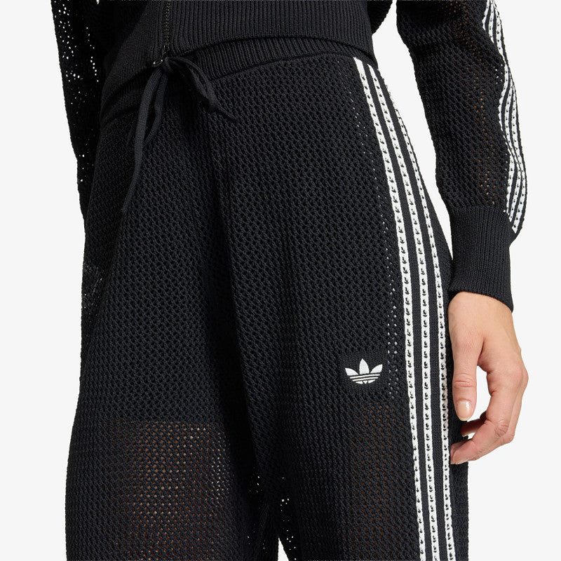 adidas Knitted Crochet Firebird Track Pants Black