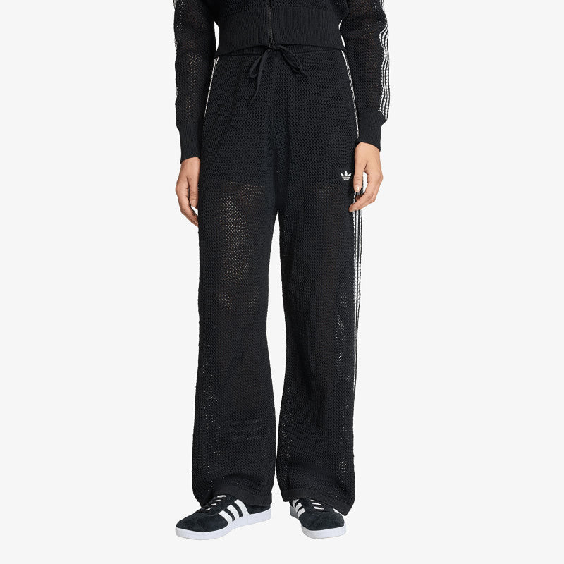 adidas Knitted Crochet Firebird Track Pants Black