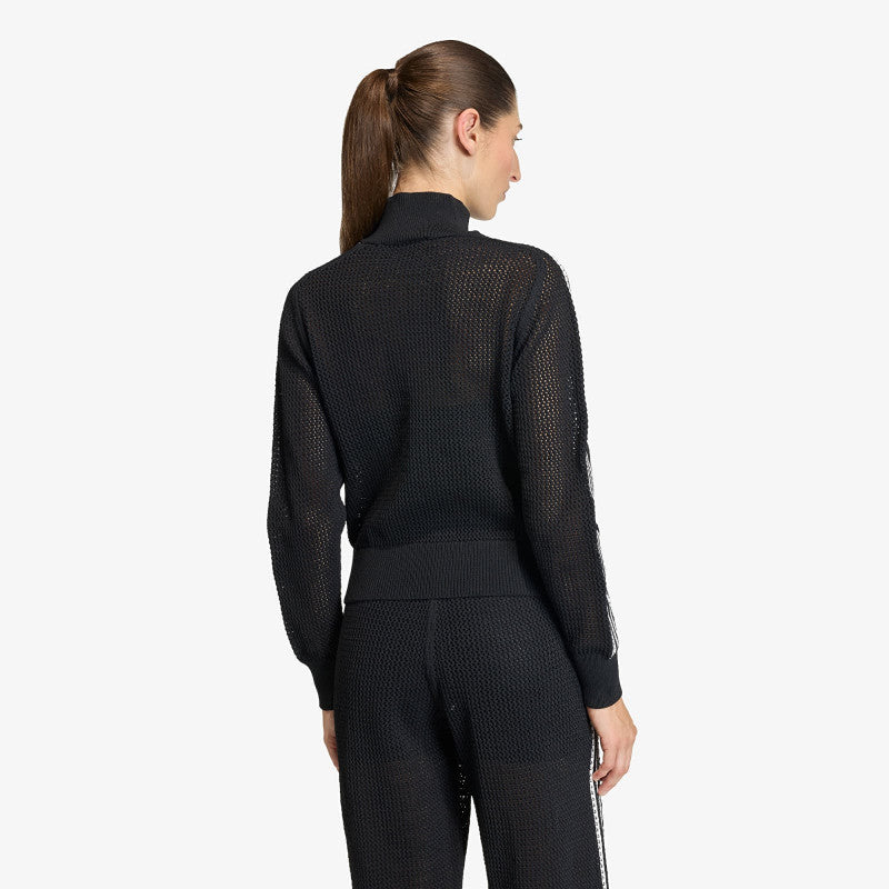 adidas Knitted Crochet Firebird Track Top Black