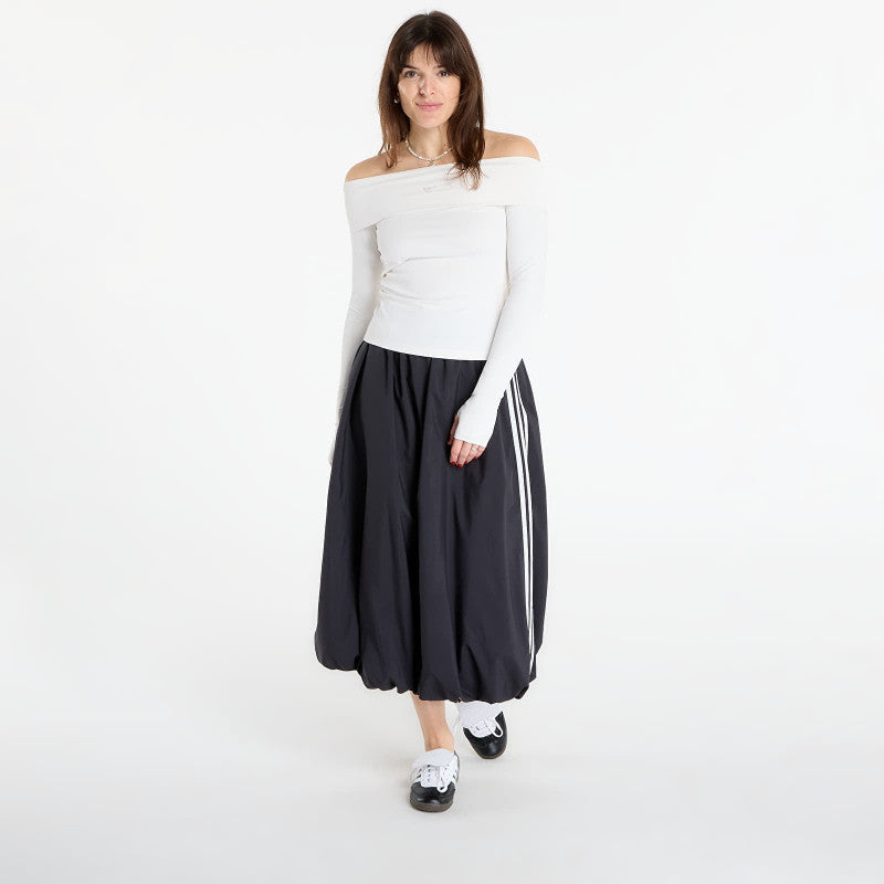 adidas Off-Shoulder Long Sleeve Long-Sleeve Top Cloud White