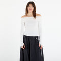 adidas Off-Shoulder Long Sleeve Long-Sleeve Top Cloud White