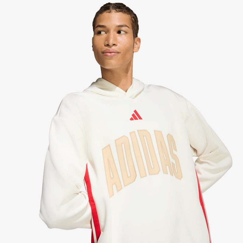 adidas Stadium Graphic Hoodie Off White/ Pure Ruby