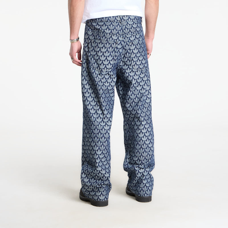 adidas Denim Loose Monogram Pants Indigo Denim