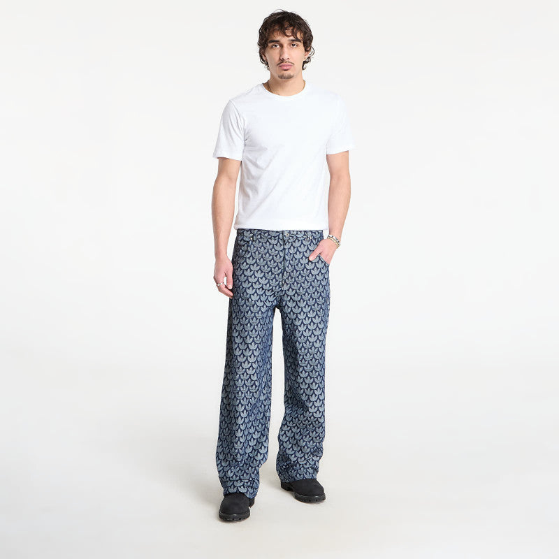 adidas Denim Loose Monogram Pants Indigo Denim