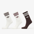 adidas 3-Stripes Crew Socks 3 Pairs Off White/ Aurora Coffee/ Off White