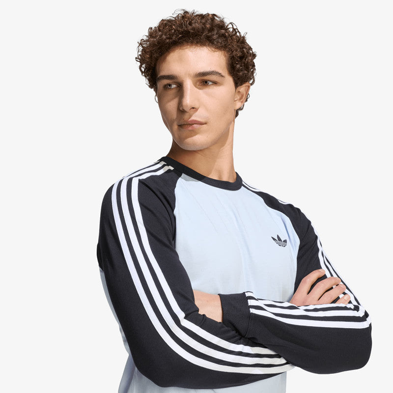 adidas 3-Stripes Long-Sleeve Top Long-Sleeve Top Crystal Sky