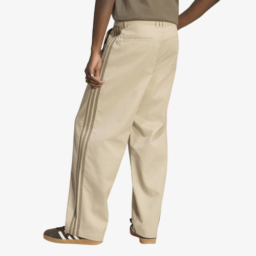 adidas 3 Stripes Pleated Trousers Khaki Three