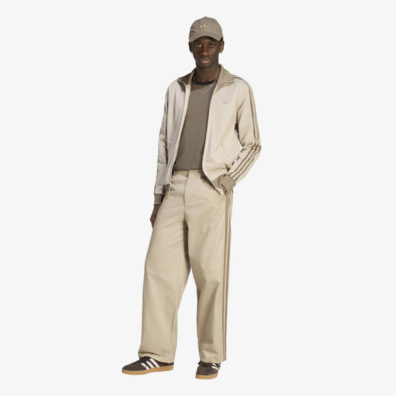 adidas 3 Stripes Pleated Trousers Khaki Three