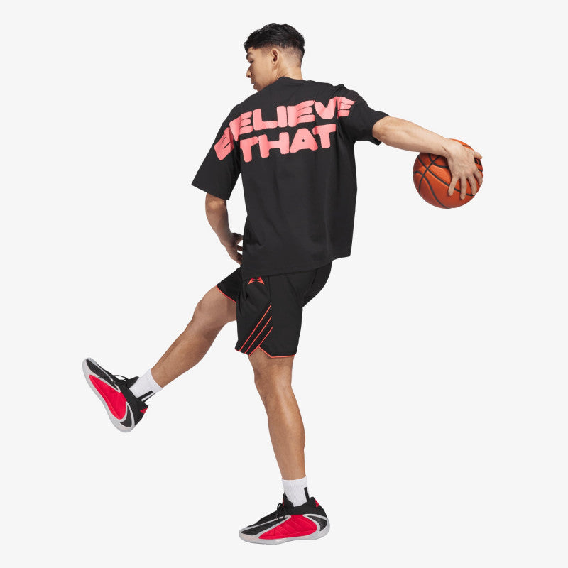adidas Anthony Edwards Believe That Tee Black/ Solar Turbo