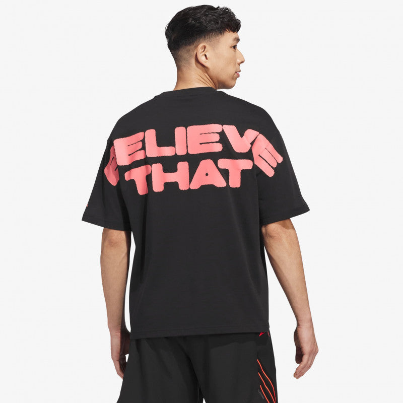 adidas Anthony Edwards Believe That Tee Black/ Solar Turbo
