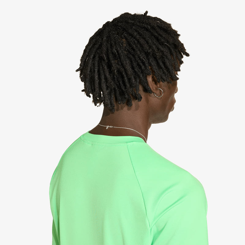 adidas Tech Trefoil Essentials Polyester T-Shirt Screaming Green