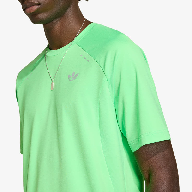 adidas Tech Trefoil Essentials Polyester T-Shirt Screaming Green