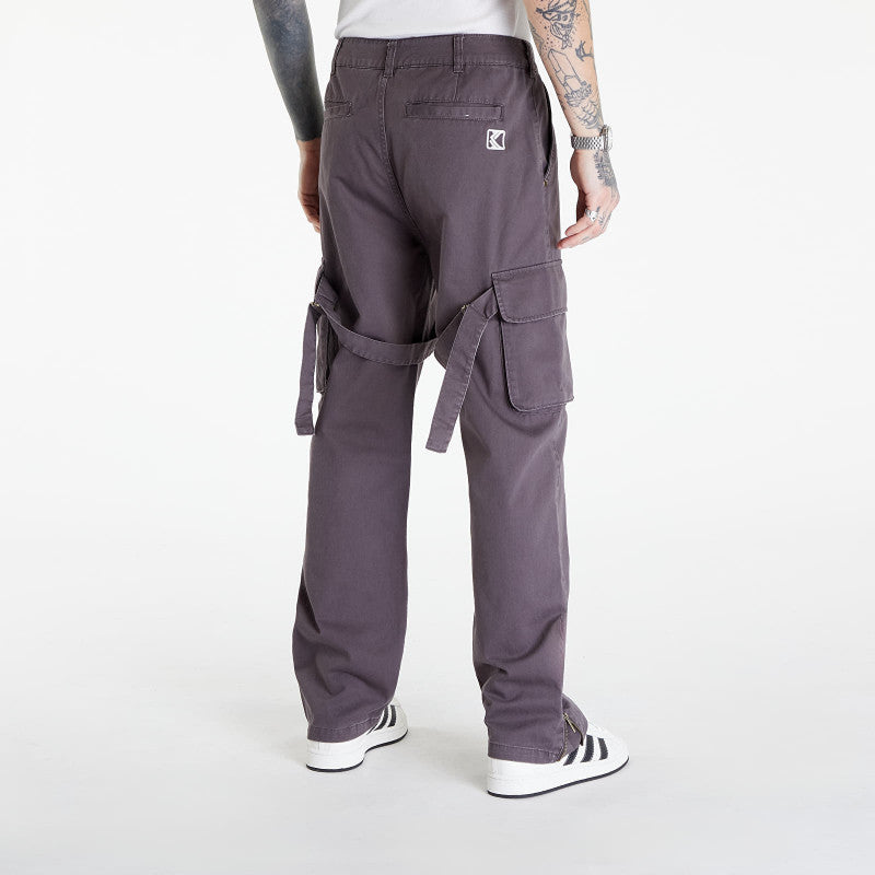 Karl Kani Small Signature Washed Cargo Pants Anthracite
