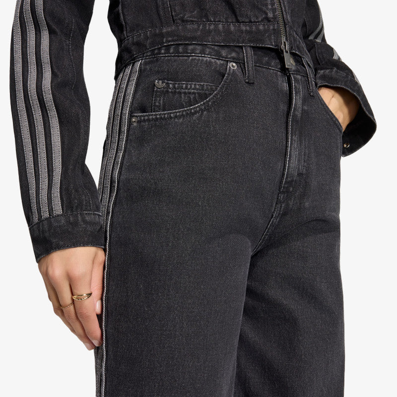 Jeansy adidas High Rise Wide Leg Denim Pant True Black Denim