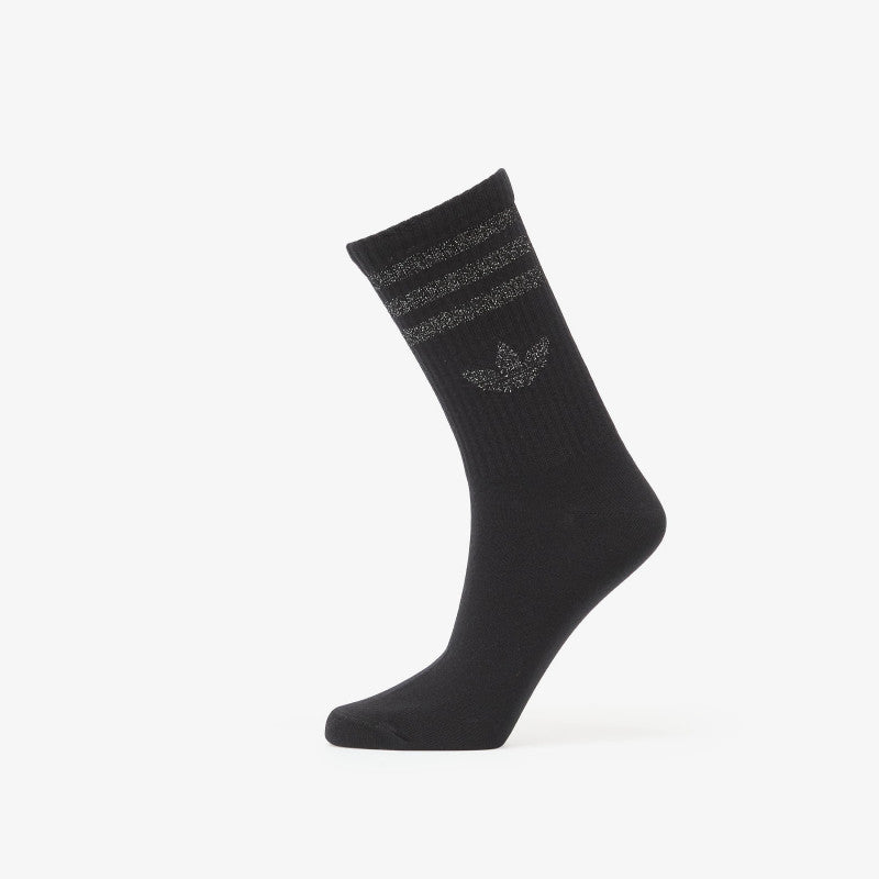 adidas 3 Stripes Glitter Crew Socks 3-Pack White/ Silver Met./ Black