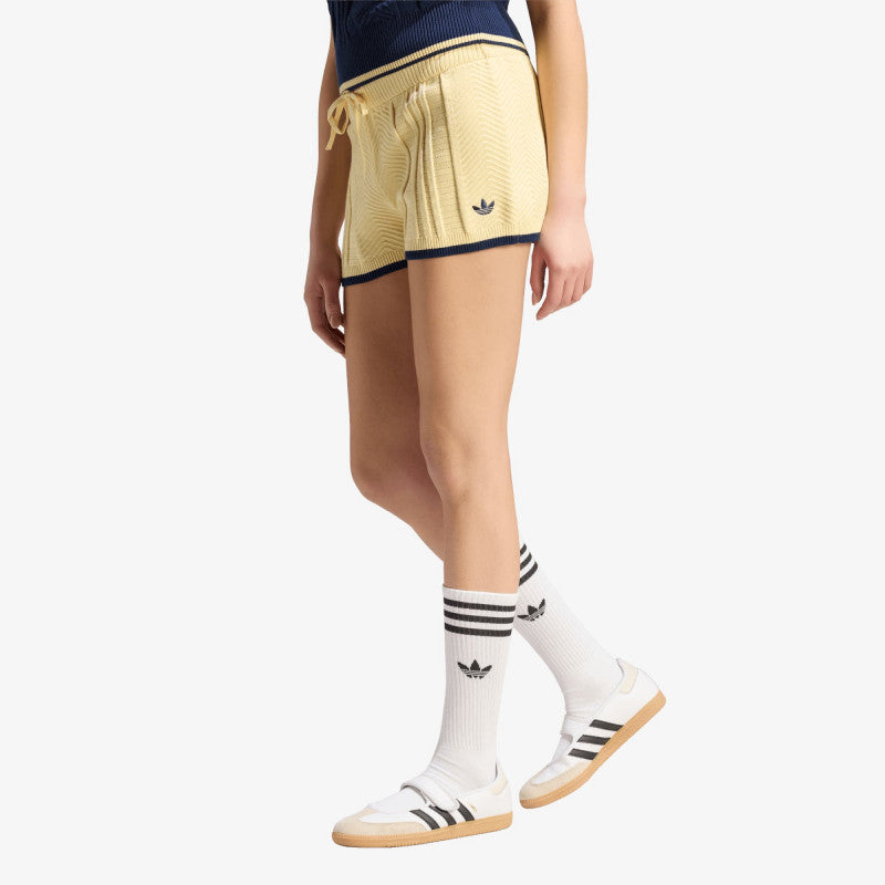 adidas Cable Knit Shorts Warm Vanilla
