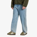 Jeansy adidas Firebird Adicolor Denim Jeans MID-RISE Straight Leg Worn Blue Denim