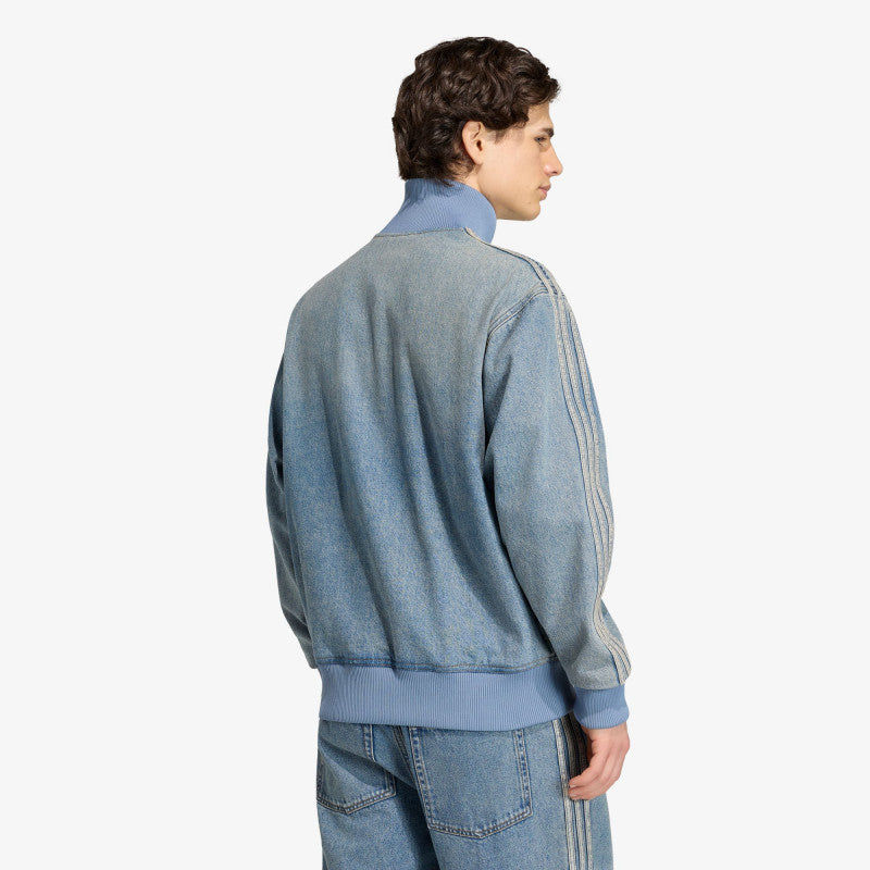 adidas Firebird Adicolor Denim Track Top Jacket Worn Blue Denim