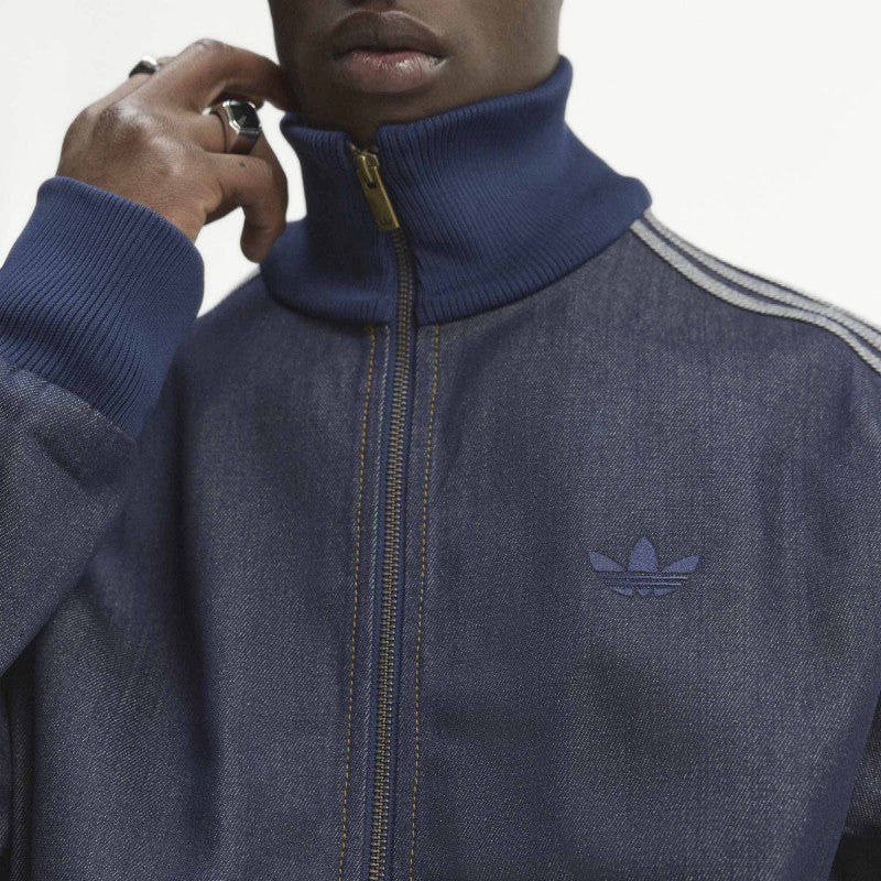adidas Firebird Adicolor Raw Denim Track Top Jacket Indigo Denim