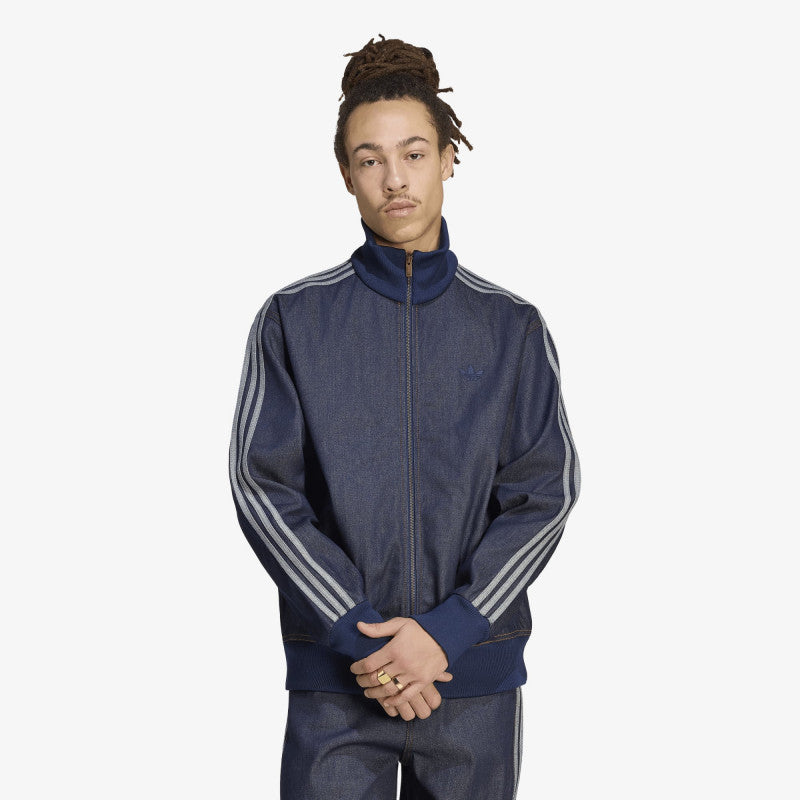 adidas Firebird Adicolor Raw Denim Track Top Jacket Indigo Denim