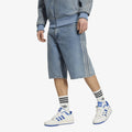 adidas Firebird Adicolor Denim Jorts Mid-rise Straight Leg Worn Blue Denim