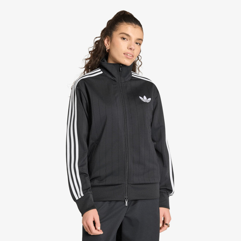 adidas Pinstripe Firebird Loose Tracktop Black/ White/ Grey Two
