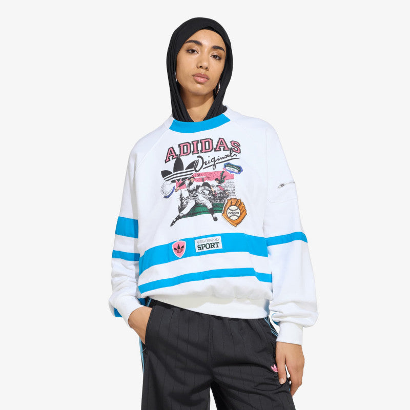 adidas Archive Sweater Baseball White/ Bright Blue