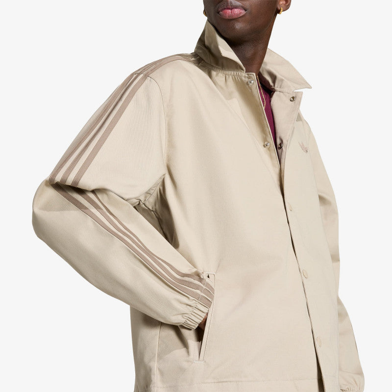 adidas 3 Stripes Coaches Jacket Khaki Three