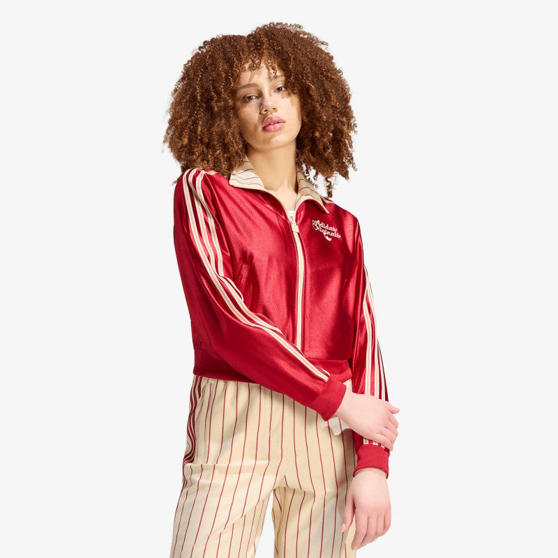 adidas Reversible Firebird Track Top Warm Vanilla/ Team Victory Red