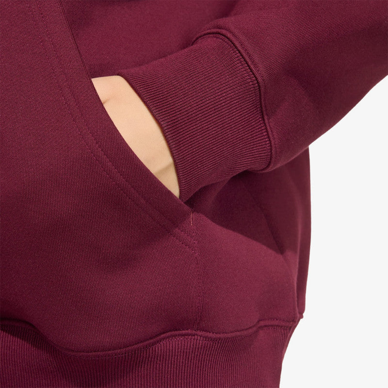 adidas Essentials Oversized Fleece Hoodie Maroon
