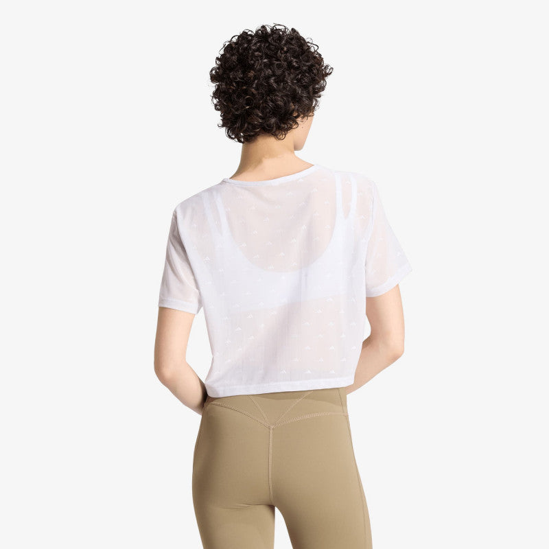 adidas Strength Essentials Workout Boxy Mesh T-Shirt Frozen Purple