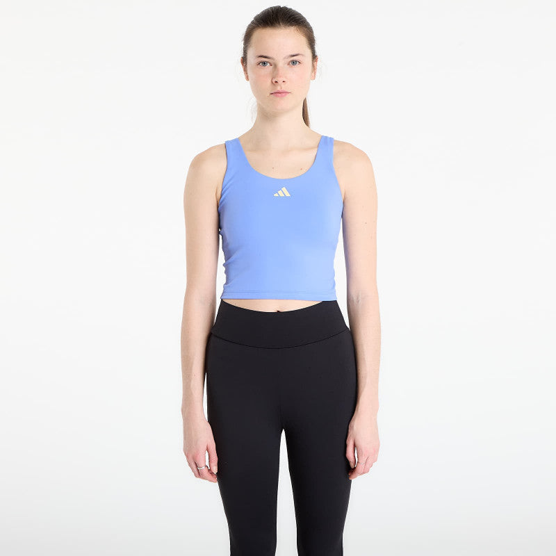 adidas 3 Stripes Studio All Me Light Support Tank Top Blue Fusion