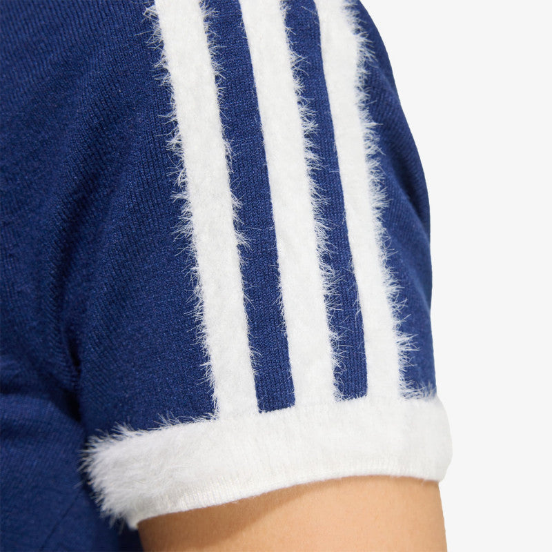 adidas Knitted T-Shirt Dark Blue/ White