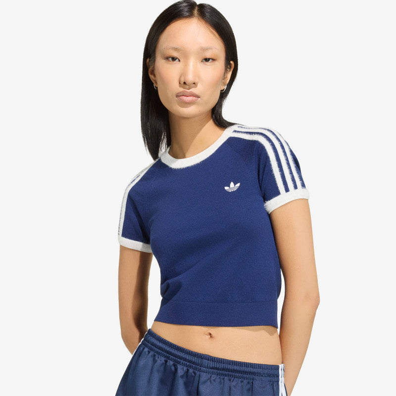 adidas Knitted T-Shirt Dark Blue/ White