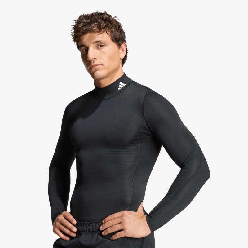 adidas Techfit Compression Training Mock Neck Long Sleeve T-Shirt Black