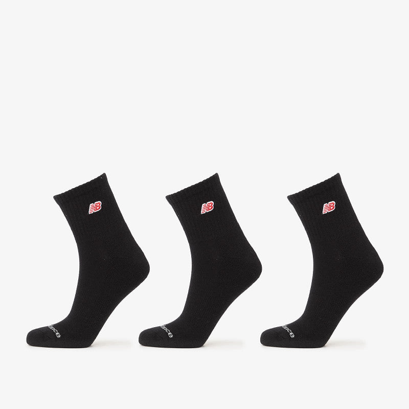 New Balance Red Patch Logo Ankle 3-Pack Black