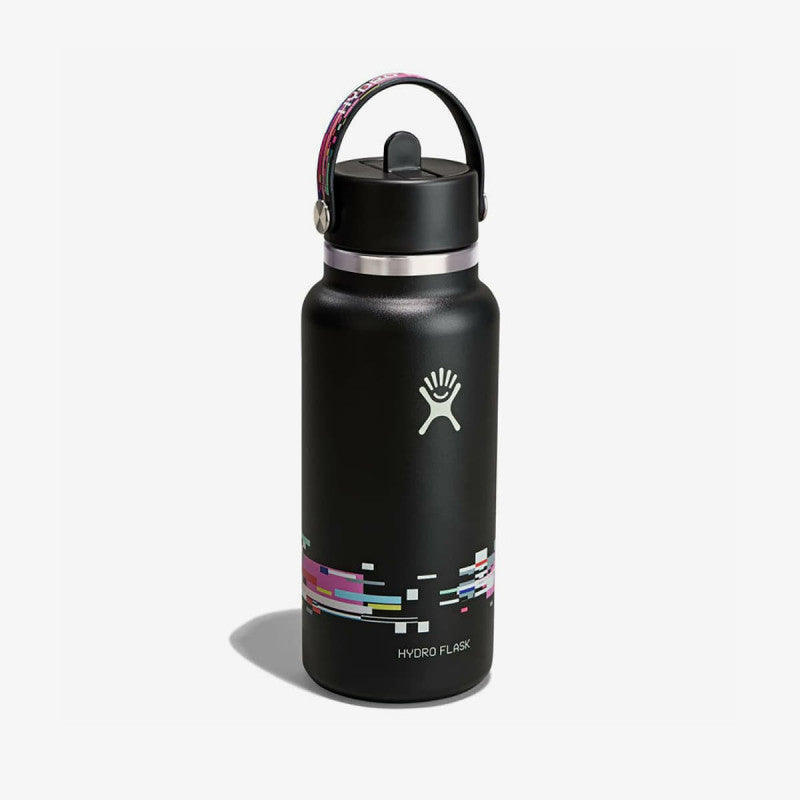 Hydro Flask 946 ml Wide Flex Straw Cap Glitch Black