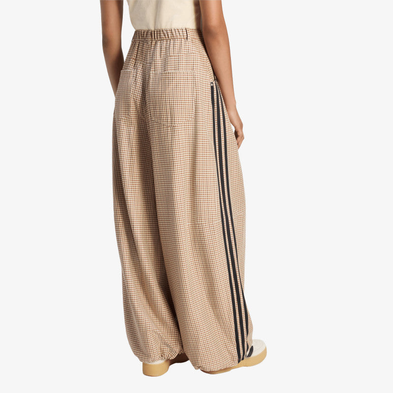 adidas Checks Trouser Loose Crystal Linen/ Aurora Coffee/ Orbit Green