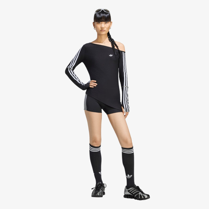 adidas One Shoulder Asymmetric Long-Sleeve Top Black