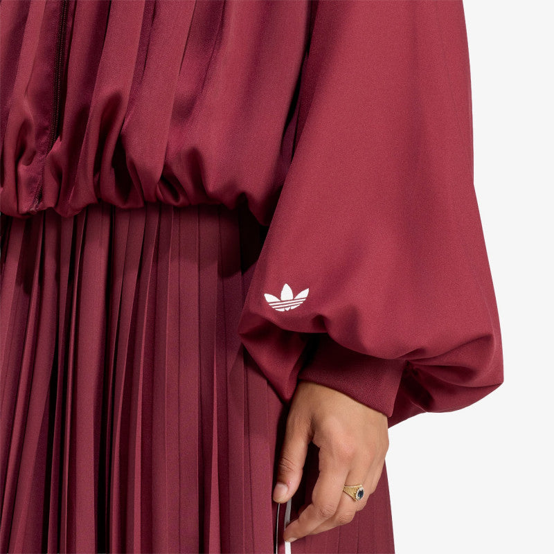 adidas Satin Pleated Track Top Shadow Red