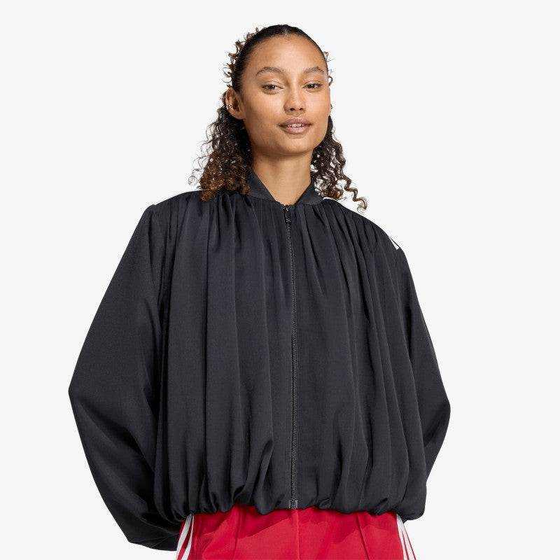 adidas Satin Pleated Track Top Black