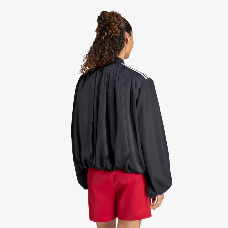 adidas Satin Pleated Track Top Black