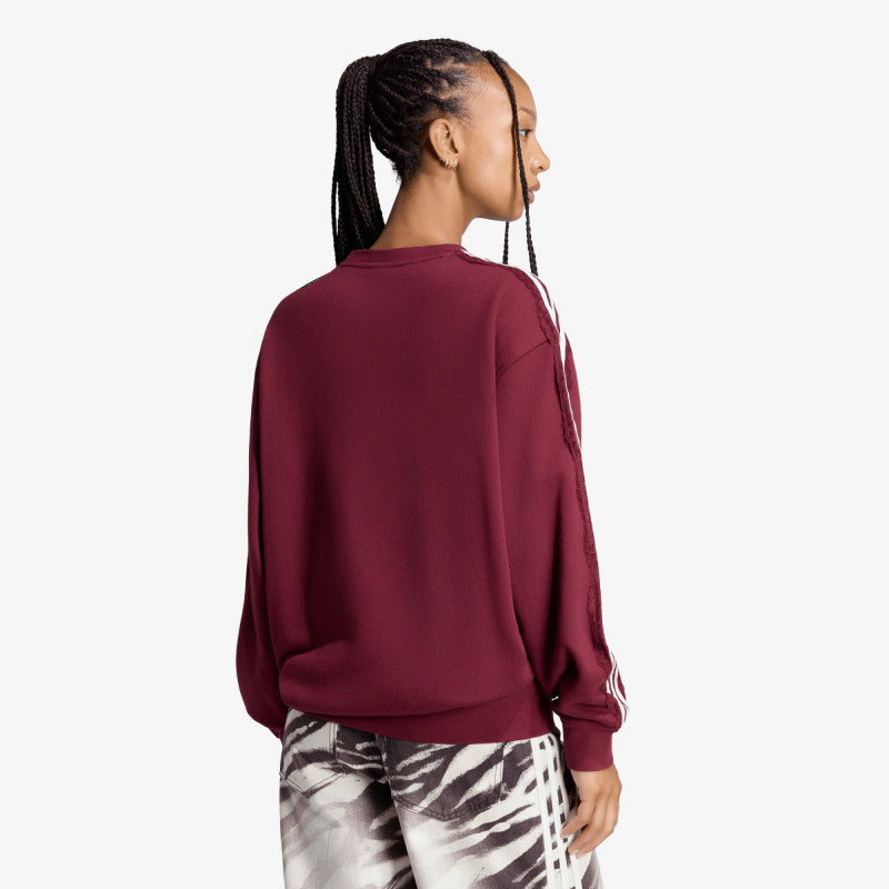 adidas Lace 3 Stripes Crew Shadow Red
