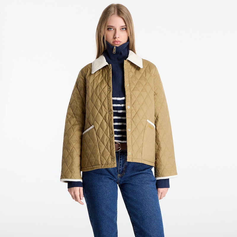 Barbour Icons Cropped Liddesdale Quilted Jacket Sand/ Dress/ Pearl