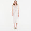 Sukienka Calvin Klein Linen V Neck Sleeveless Dress White Sand